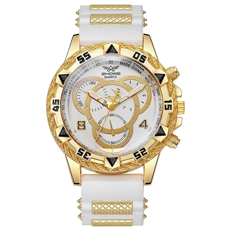 Montre Homme Sport Quartz Analogique Bracelet Silicone – Fashion Casual Tendance