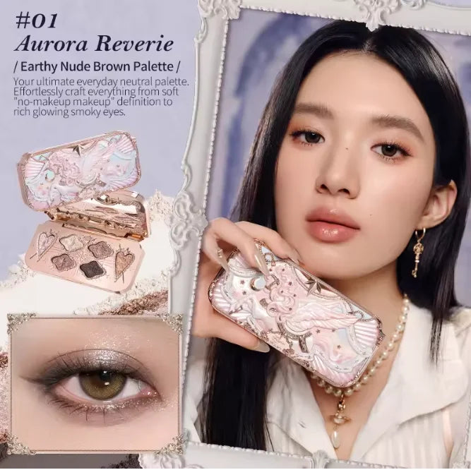 Palette Fards à Paupières Flower Knows Swan Ballet – 6 Teintes Mat, Shimmer & Nacré | Glitter