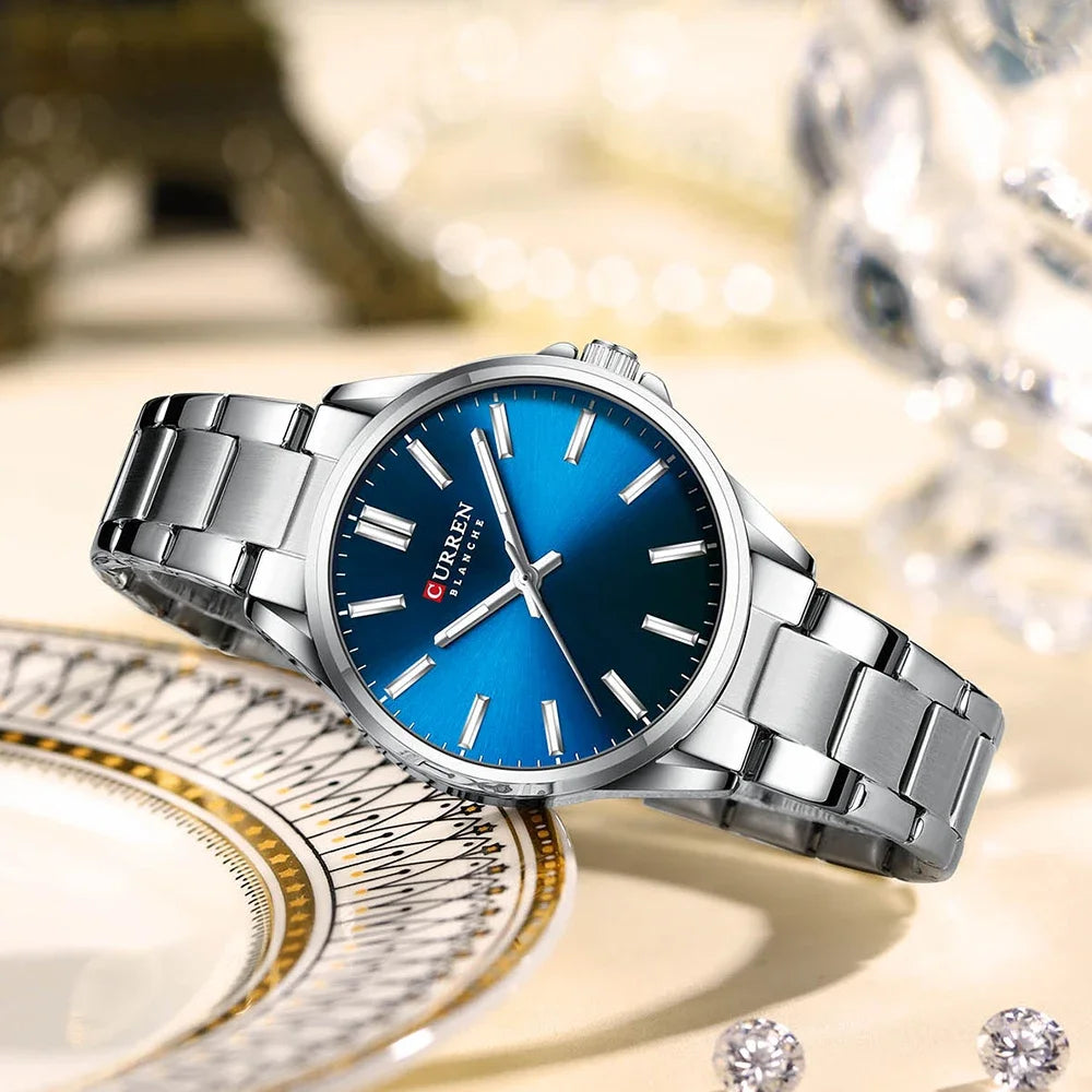Montre Femme CURREN Fashion Casual Quartz – Acier Inoxydable Cadran Rond Simple Élégante