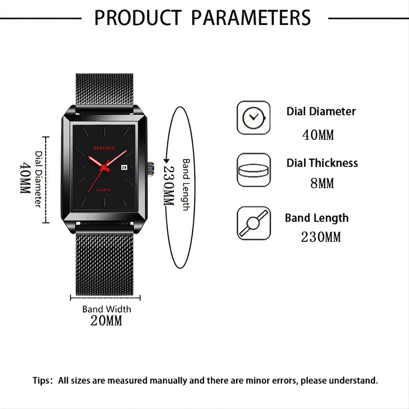 Montre Homme Minimaliste Ultra-Slim Quartz – Bracelet Maille Acier Business Casual Léger