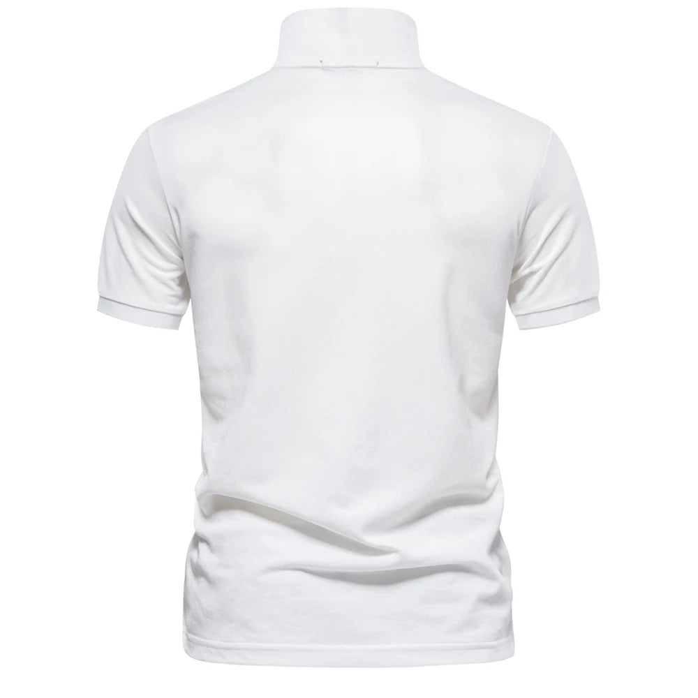 Polo Homme Coton Manches Courtes Couleur Unie Haute Qualité – Casual Élégant Été | Mode Homme Premium