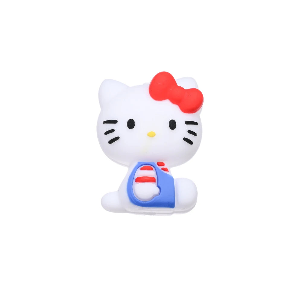 7 Perles Silicone 3D Thème Sanrio Hello Kitty – Perles Focus DIY Colliers Bracelets Attache-Tétine