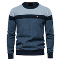 Pull Homme Coton Bicolore Col Rond – Pullover Tricoté Casual Chaud Qualité Premium Hiver | Mode Homme Premium