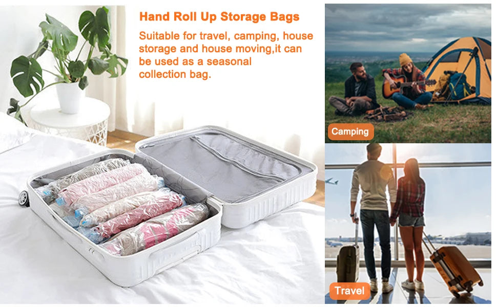 Sacs de Rangement Compressibles Roll-Up – Organisateur Valise Voyage Croisière Maison