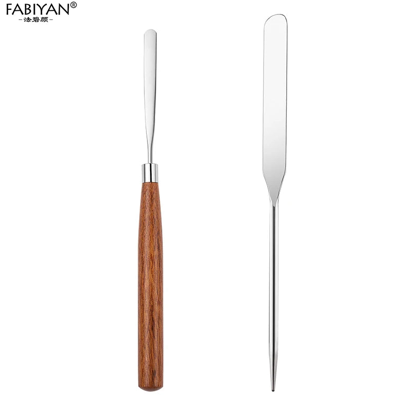 Spatule Inox Nail Art – Tige Mélangeuse Crème & Fond de Teint | Outil Mélange Maquillage & Accessoires