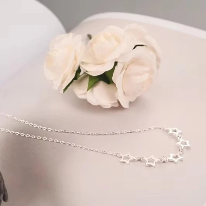 Collier Étoiles Argent 925 Femme – Pendentif Fashion Bijou Sterling Silver Tendance