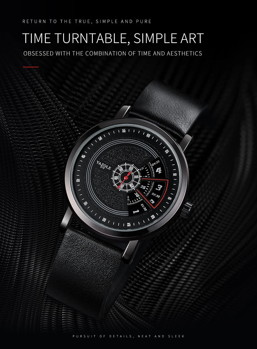 Montre Homme YAZOLE Quartz Bracelet PU Casual Unique – Étanche Fashion Tendance 2025
