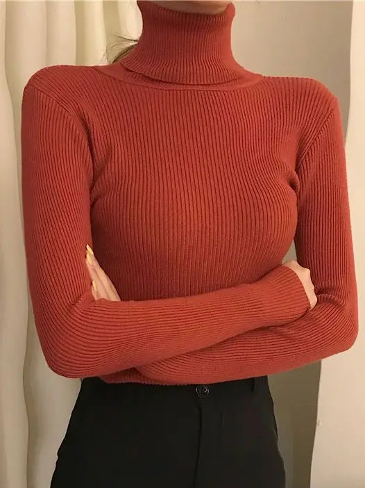 Pull Col Roulé Cachemire Ultra-Doux Femme - Tricot Basique Chic Automne Hiver | Heliar