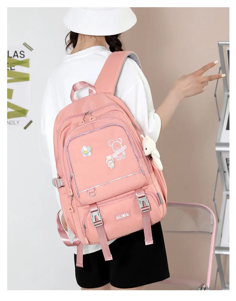 Sac À Dos Scolaire Kawaii Fille Ado – Grand Cartable Collège Lycée Laptop Voyage