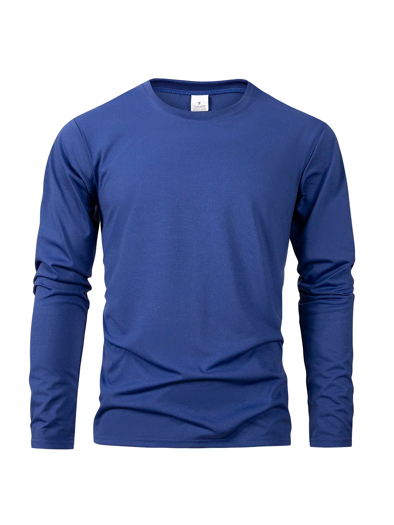 T-Shirt Manches Longues Homme Couleur Unie Coton – Col Rond Unisexe | Casual, Fitness & Running | Confort & Style Intemporel