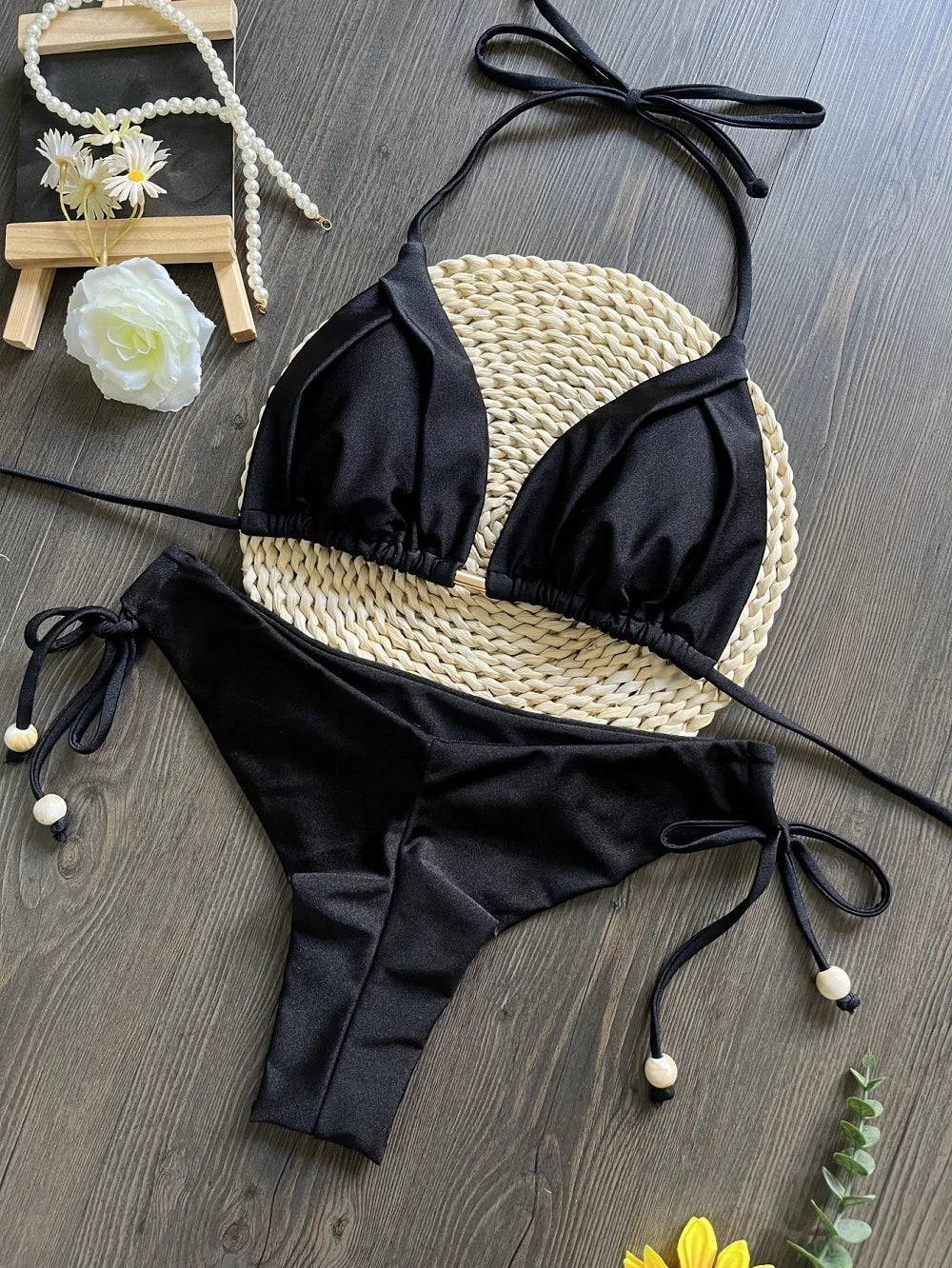 Bikini Femme Triangle Brésilien Push-Up – 13 Coloris | Maillot de Bain 2 Pièces Sexy Plage Été