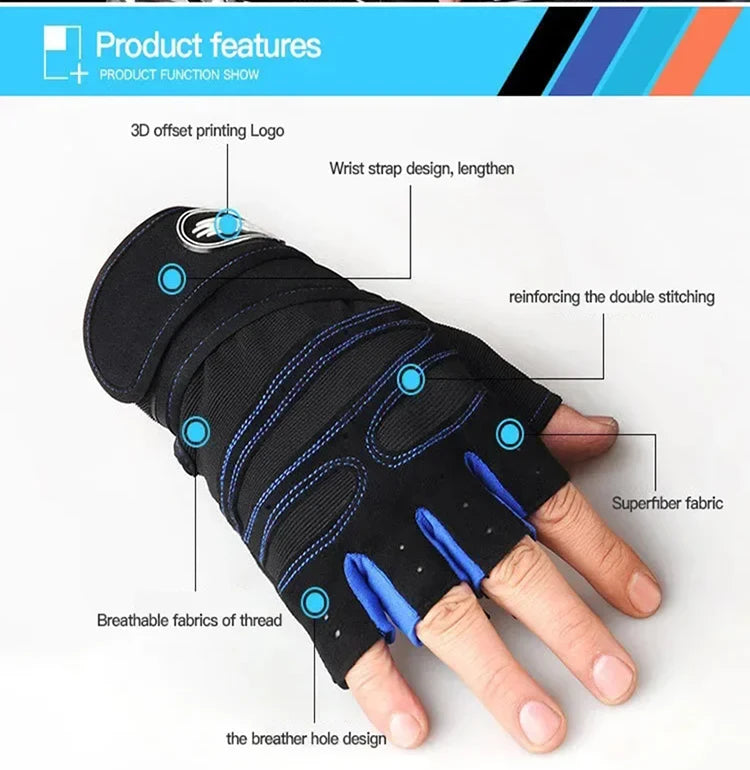 Gants Sport Unisexe Anti-Choc & Anti-Glisse – Protection Poignets | Cyclisme, Randonnée, Musculation & Fitness | Homme & Femme