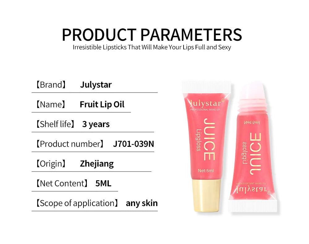 Gloss Lip Oil Nude Brun Repulpant – Hydratant Fruit Transparent | Lèvres Douces & Brillantes