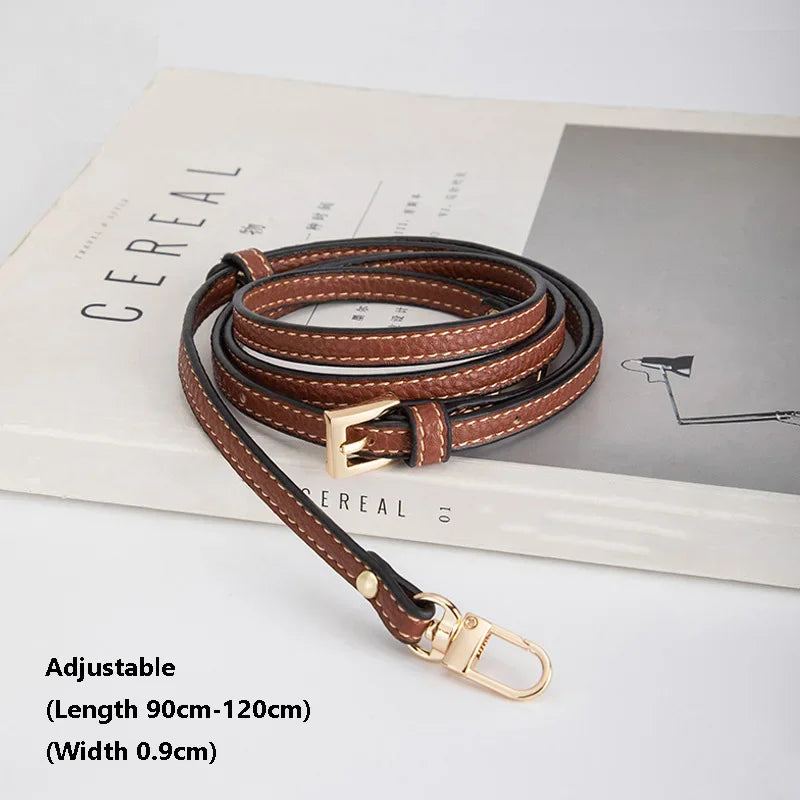 Bandoulière Remplacement Cuir Véritable – Sangle Sac Crossbody Compatible Longchamp Sans Perforation