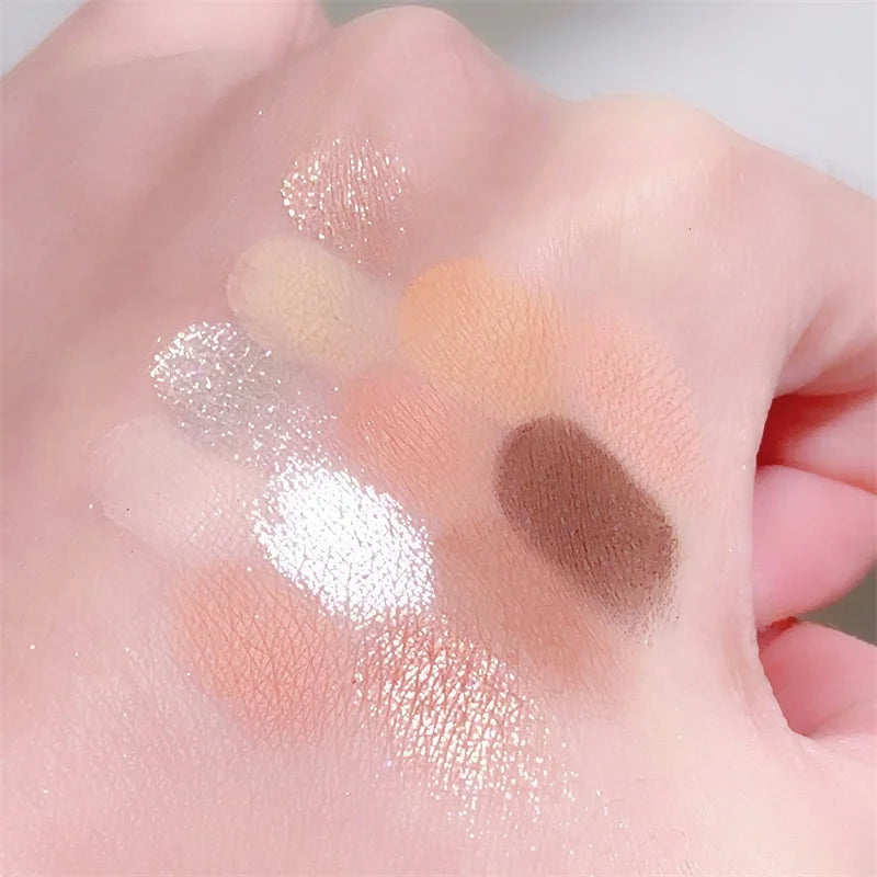 Palette Fards À Paupières 12 Couleurs Coeur Rose – Tons Froids Mat & Brun | Maquillage Coréen Naturel