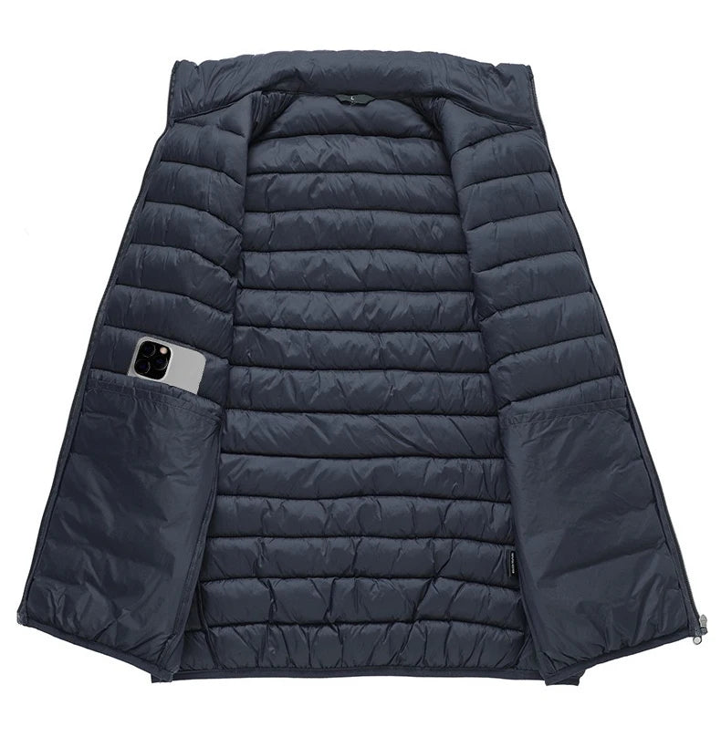 Doudoune Légère Unisexe Manches Longues Zip Broderie Logo Capuche – Coupe-Vent Chaude Printemps Automne Sortie | Mode Homme & Femme Premium