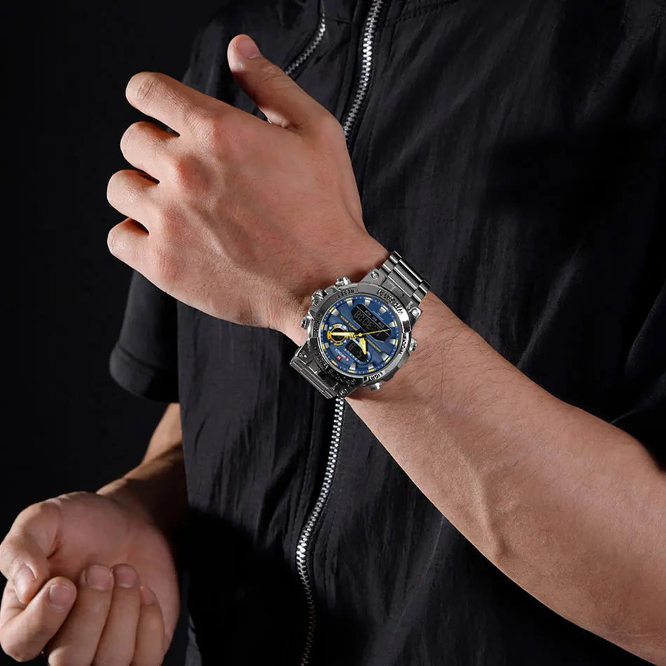 Montre Homme Militaire NAVIFORCE Double Affichage Quartz – Sport Étanche Grand Cadran