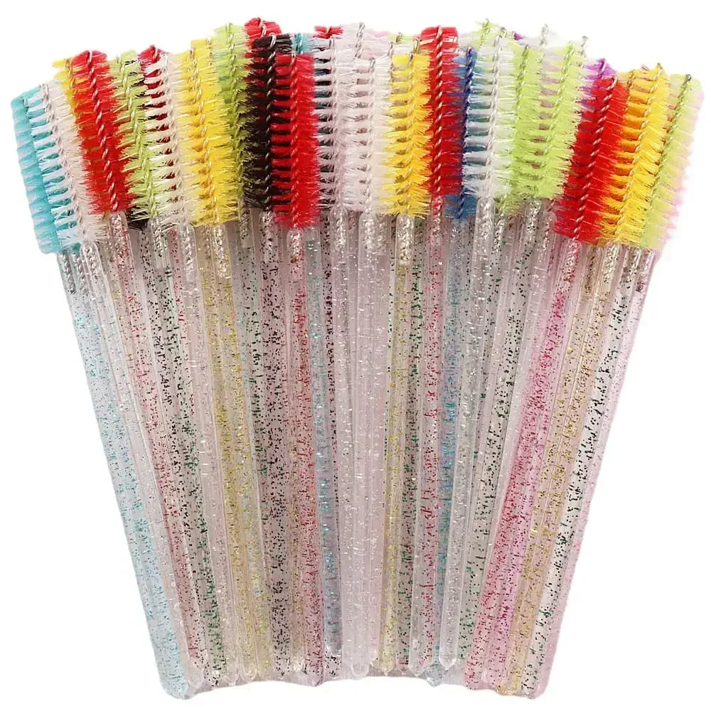 Lot 50 Brosses à Cils Jetables Crystal – Extensions de Cils & Application Mascara Professionnelle | Usage Unique