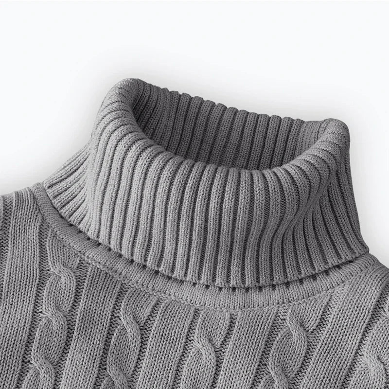 Herren Rollkragenpullover Hochwertig Gestrickt Einfarbig Warm Lässig Wolle Pullover Outdoor Winter Bequem Trendig – Premium Stehkragen Pullover Alle Jahreszeiten | Herrenmode Winter Premium