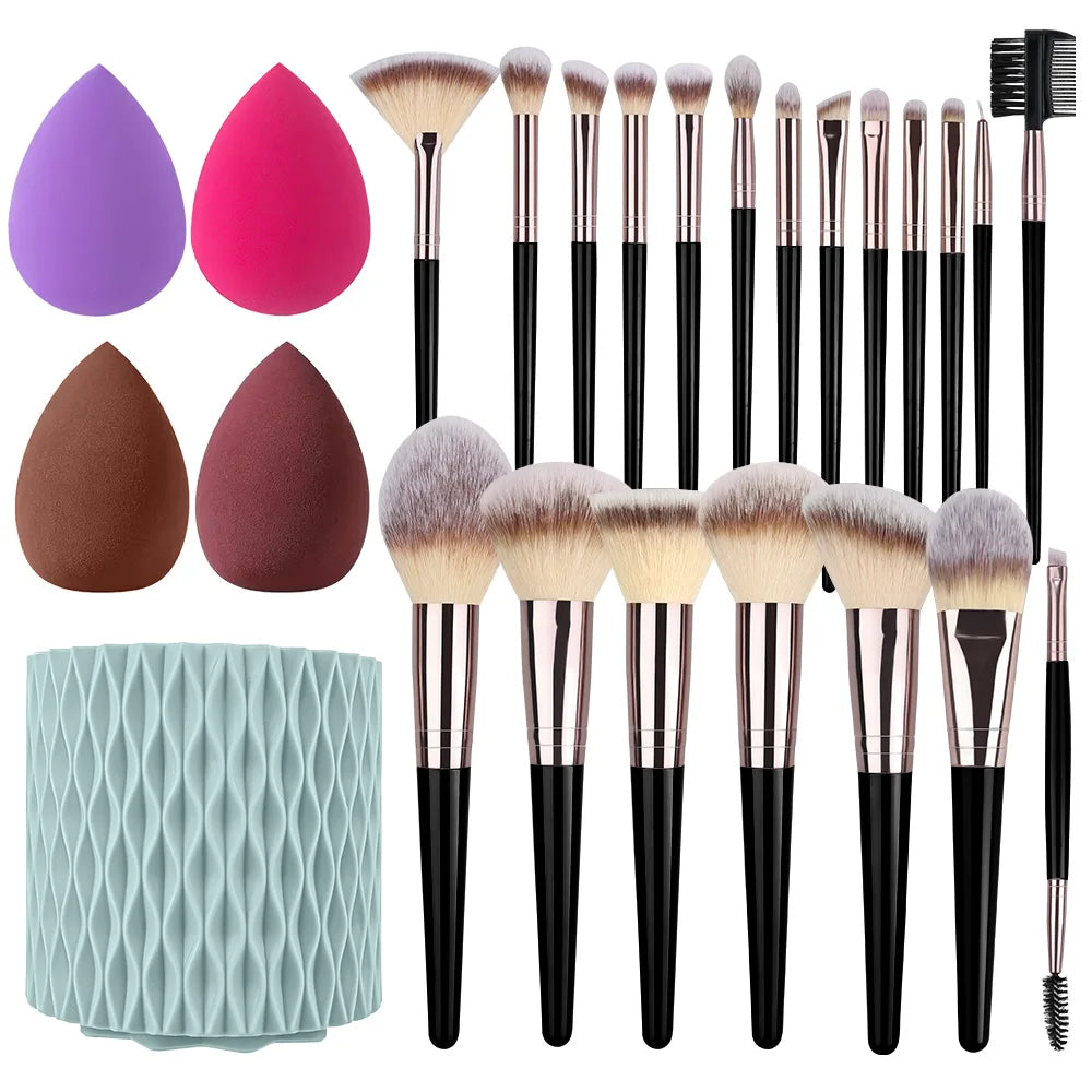 Set de Pinceaux de Maquillage Professionnel – Fond de Teint, Fard à Paupières, Correcteur & Blush | Doux & Soyeux