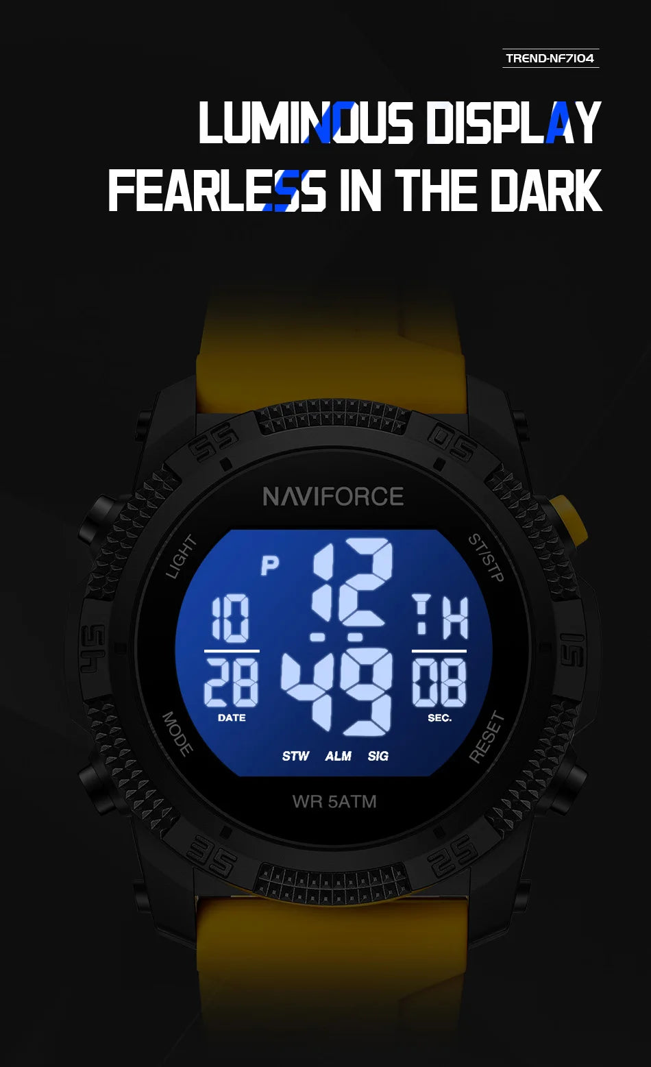 Montre Homme NAVIFORCE Sport Électronique Silicone 5ATM – Étanche Tendance Fashion