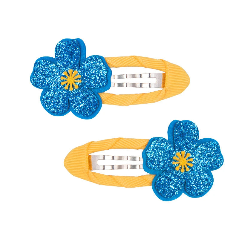 Lot 2 Barrettes Fille Bébé Motifs Adorables – Pinces Cheveux Enfant Animal Fruit Fleur Lapin Kitty