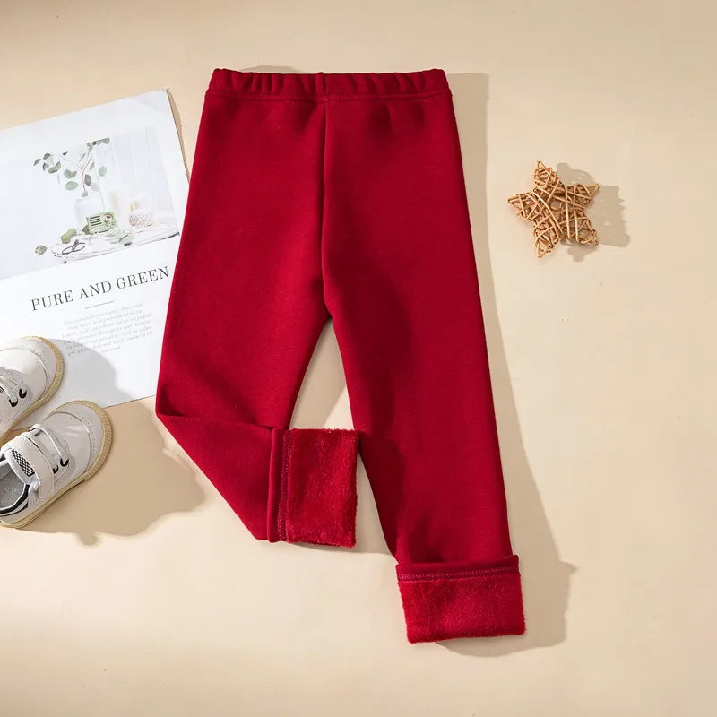 Legging Fille Hiver Polaire Épais Couleurs Bonbon – Pantalon Slim Chaud Élastique Princesse