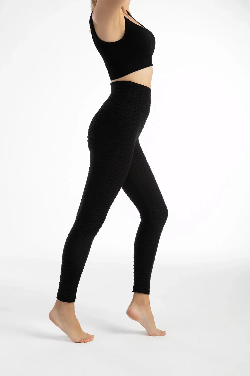 Damen Yoga Leggings Hohe Taille Bubble Nahtlos Push-Up Formend – Sport Hose Gym Laufen Schlank Elastisch | Fitness