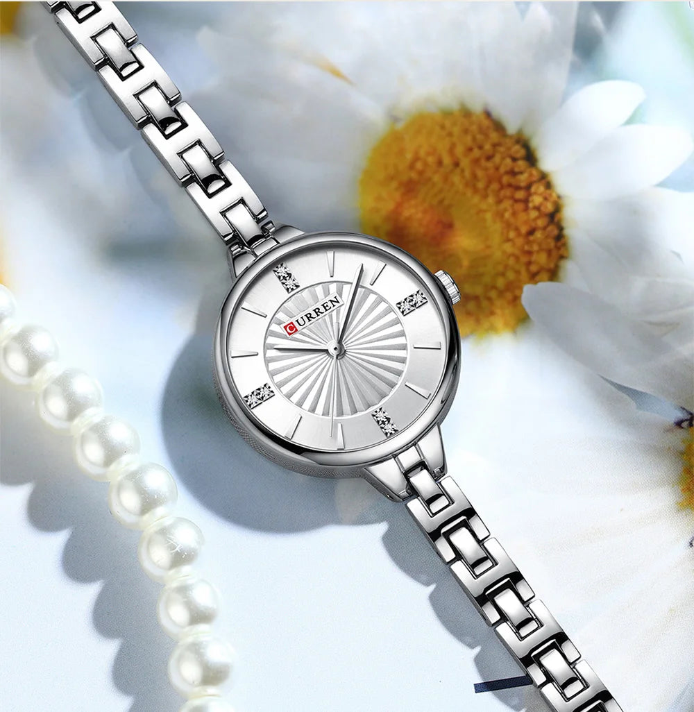Montre Femme CURREN Luxe Diamond Quartz – Acier Étanche Élégante Dress Diamant