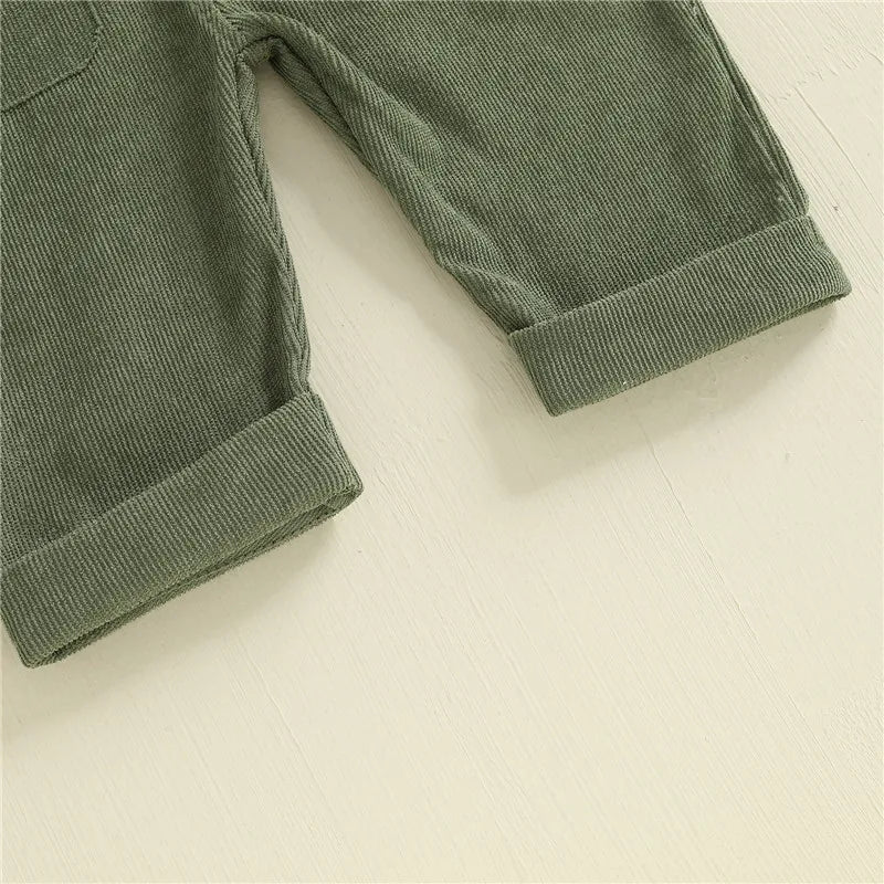 Salopette Bébé Unisexe Bretelles Boutons Couleur Unie – Combinaison Toddler Garçon Fille 0-24 Mois