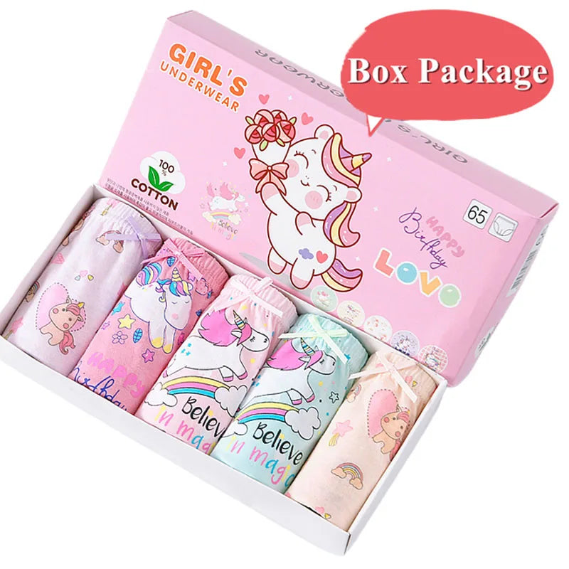 Lot 5/10 Culottes Fille Coton Licorne Arc-en-Ciel – Sous-Vêtements Cartoon Doux Respirants Préscolaire