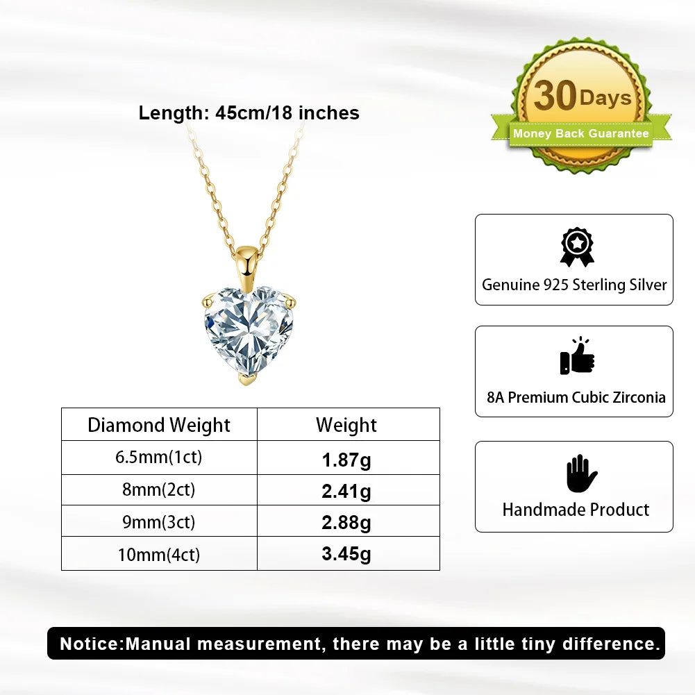 Collier Pendentif Cœur Argent S925 Zircon Cubique 8A – Éclat Diamant Taille Cœur | Chaîne Fine Luxe | Bijou Haut de Gamme Femme | Cadeau Premium