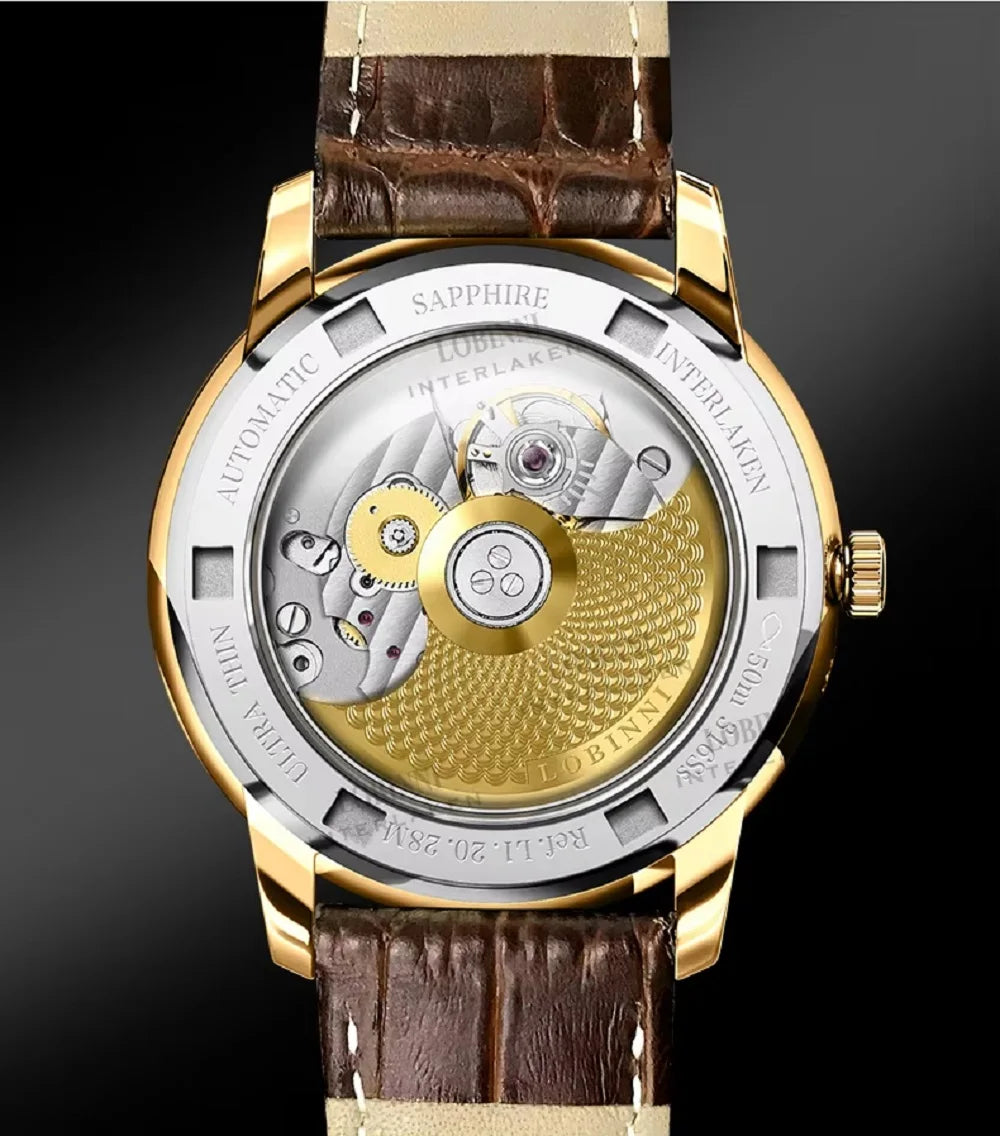 Montre Homme Lobinni Automatique Mécanique – Mouvement Miyota 9015 Ultra-Fine Étanche