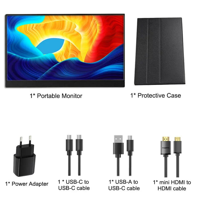 Moniteur Portable Tactile 15.6'' – USB-C & HDMI | Compatible PS4, Switch, Xbox, Laptop, Raspberry Pi