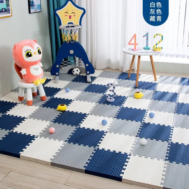 Tapis Puzzle Mousse Bébé Lot 12 Pièces – Dalles Emboîtables Sol Enfant 30x30cm Doux