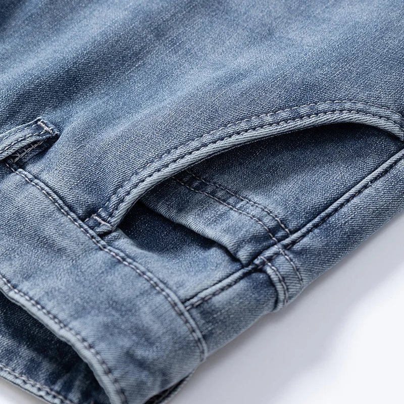Jean Homme Loose Straight Leg Rétro Lavé Élastique Casual Toutes Saisons Polyvalent Confortable Intemporel Élégant – Jean Loose Premium Straight Leg Rétro | Mode Homme Denim Premium Polyvalent