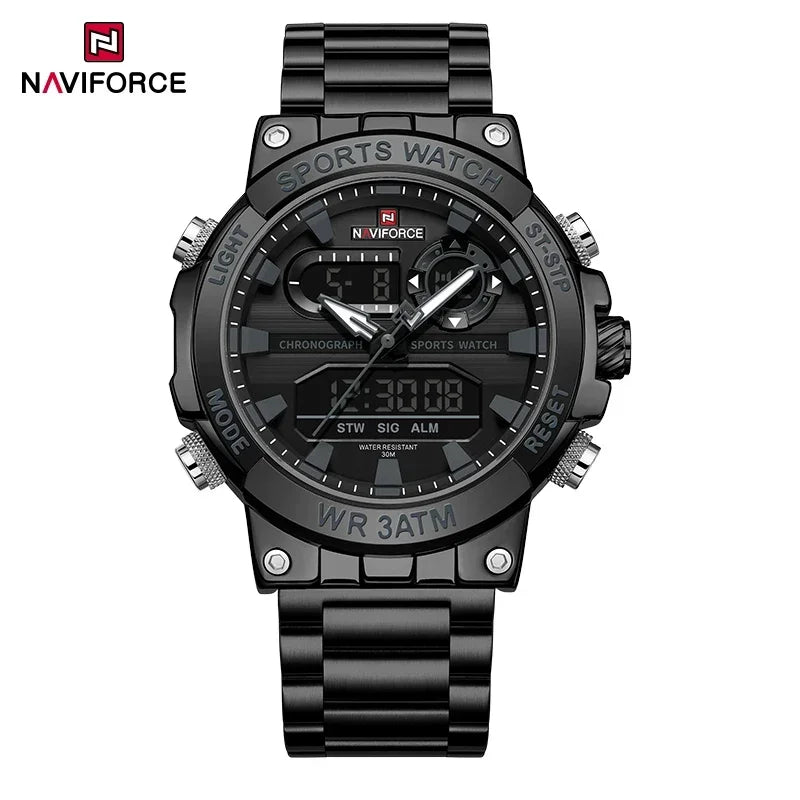Montre Homme Militaire NAVIFORCE Double Affichage Quartz – Sport Étanche Grand Cadran