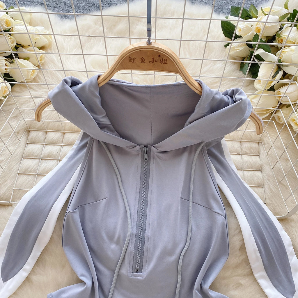 Combinaison Lingerie Femme Sexy Lapin Cosplay Déguisément Dos Nu Ajourné – Costume Roleplay Kawaii | Soirée