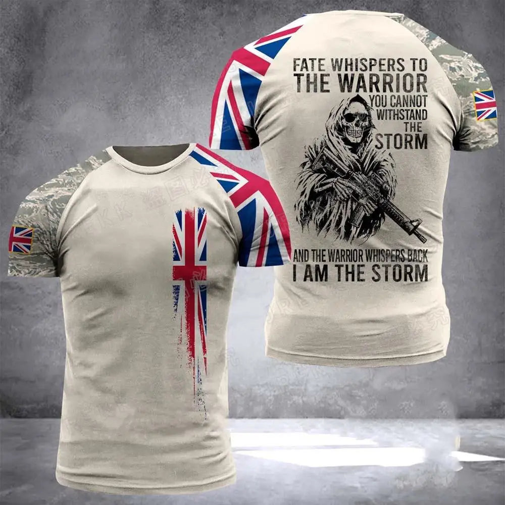 T-Shirt Homme Drapeau Britannique Graphic 3D Imprimé Camouflage Terrain Gym Haute Qualité Manches Courtes Été Casual Patriotique Tendance Confortable – T-Shirt Graphic 3D Premium Drapeau Britannique Camouflage | Mode Homme Graphic Premium