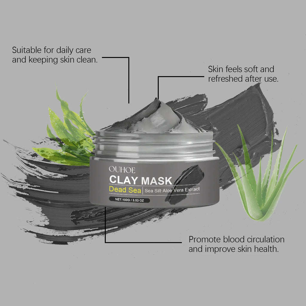 Masque Visage Boue Mer Morte – Purifiant, Éclaircissant & Anti-Points Noirs | Contrôle Sebéum & Réparation Peau