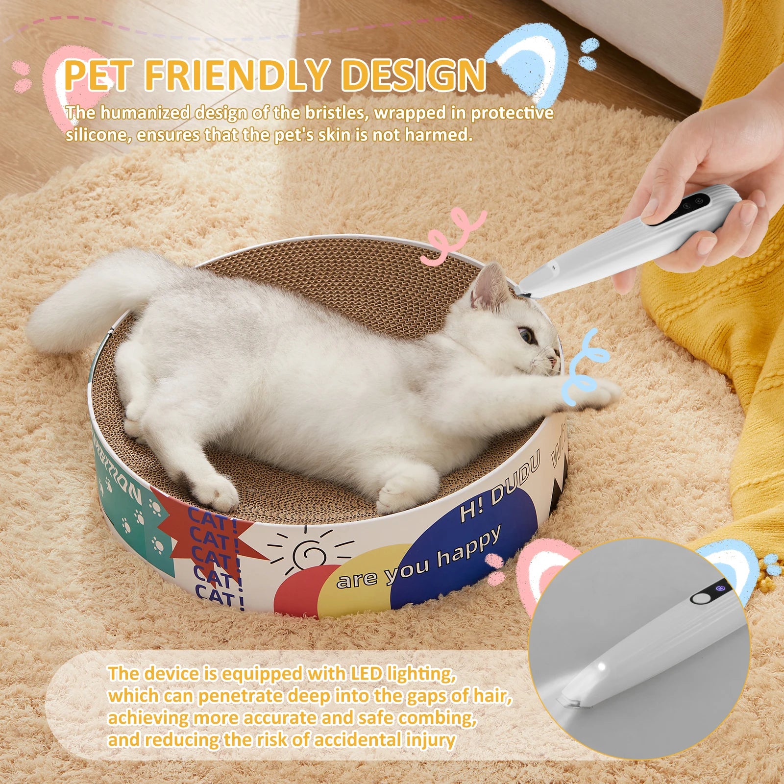Tondeuse Pattes Chien Chat Silencieuse USB LED – Toilettage Visage Oreilles Pieds Rechargeable