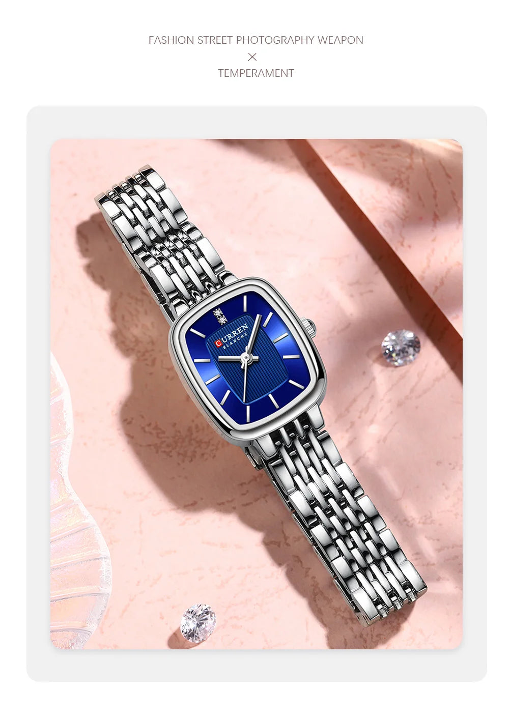 Montre Femme CURREN Dress Fashion Quartz – Bracelet Acier Simple Élégante Intemporelle