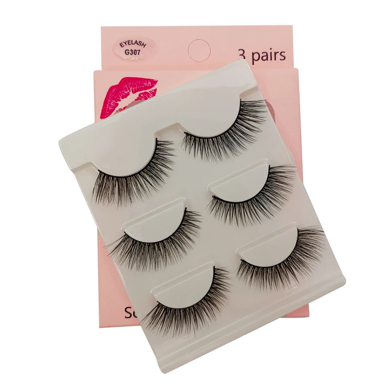 Lot 3 Paires Faux Cils 3D Vison SHIDISHANGPIN – 27 Styles Fluffy Wispy Épais | Cils Faux Faits Main Maquillage Yeux