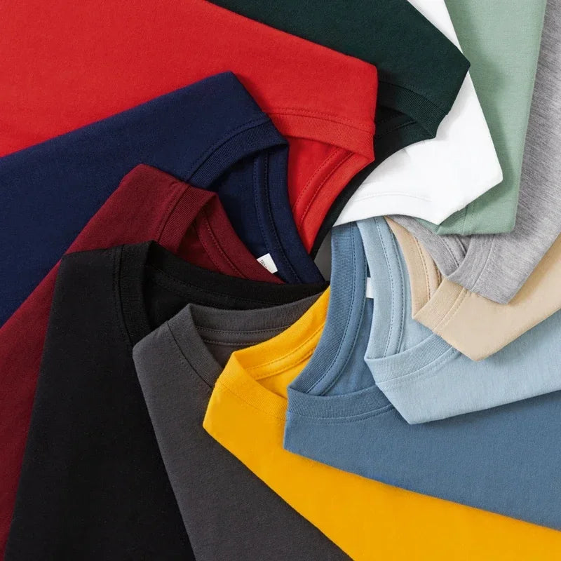 T-Shirt Homme Couleur Unie Col Rond Manches Longues Coton – Respirant Confortable Casual Été Multicolore | Mode Homme Essentiel