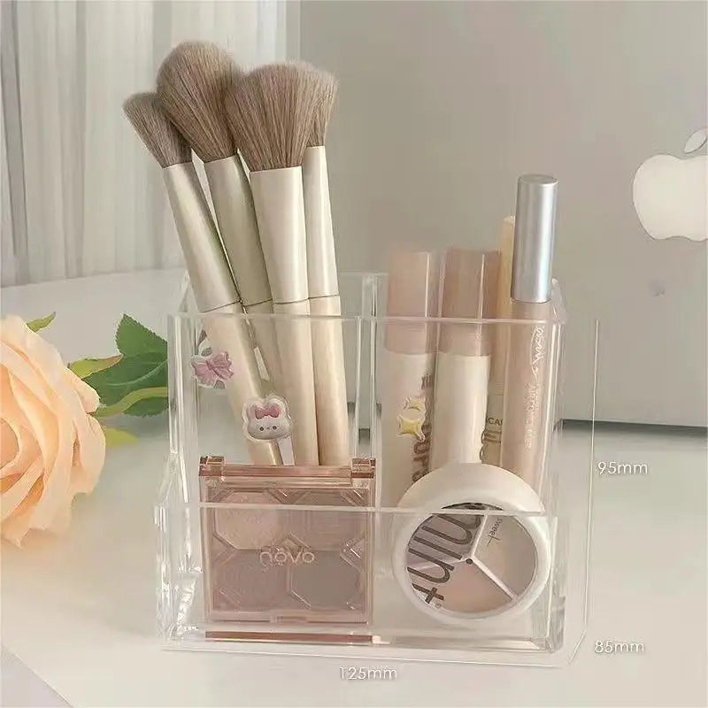 Boîte Acrylique Organisateur Maquillage 3-5 Grilles – Pot Pinceaux & Bijoux | Bureau & Coiffeuse