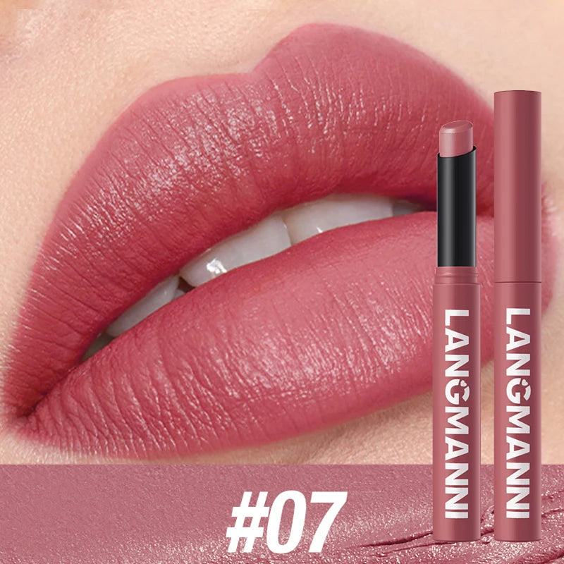 Crayon Lèvres Mat Waterproof 12 Couleurs – Longue Tenue Sans Transfert | Teinture Nude & Lip Stain
