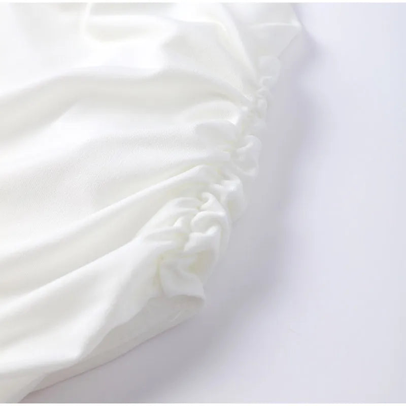 Damen Maxikleid Weiß Plissiert Ärmellos Rundhals – Schlank Machend Elegant | Sommerabend