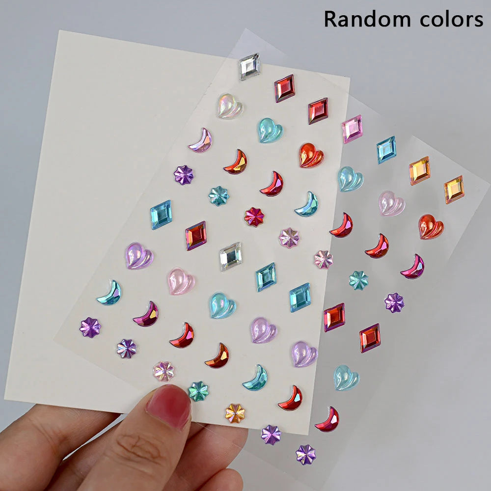Stickers Strass Visage – Tatouages Temporaires Glitter Diamant | Fête & Maquillage