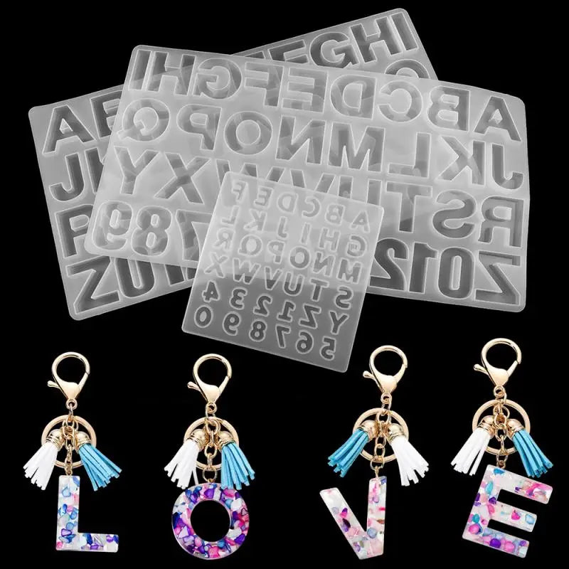 Moule Silicone Alphabet & Chiffres – Résine Époxy, Bougies d’Anniversaire & Bijoux DIY | Porte-Clés, Pendentifs & Déco | Kit Complet