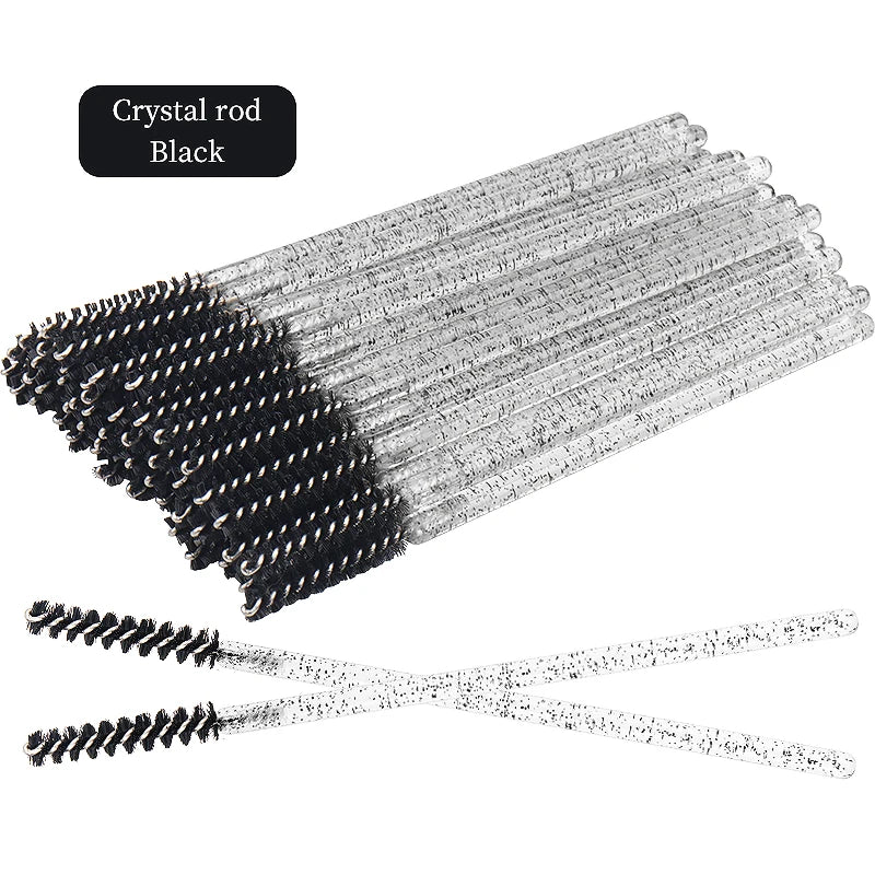 Brosses Crystal Cils & Sourcils Jetables – Lot 50 Pcs | Peigne Mascara & Extension